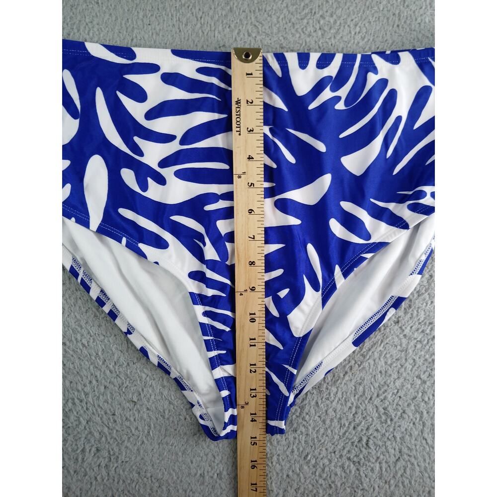 Kona Sol Swimsuit Womens 1X (17-18) Blue Bikini Padded Underwire High Waist NWT - Picture 9 of 14